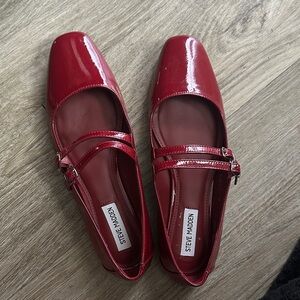 Steve Madden Glossy Red Flats